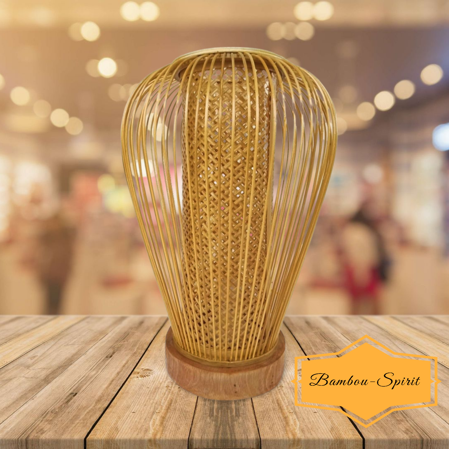 Bamboo Teardrop Lamp