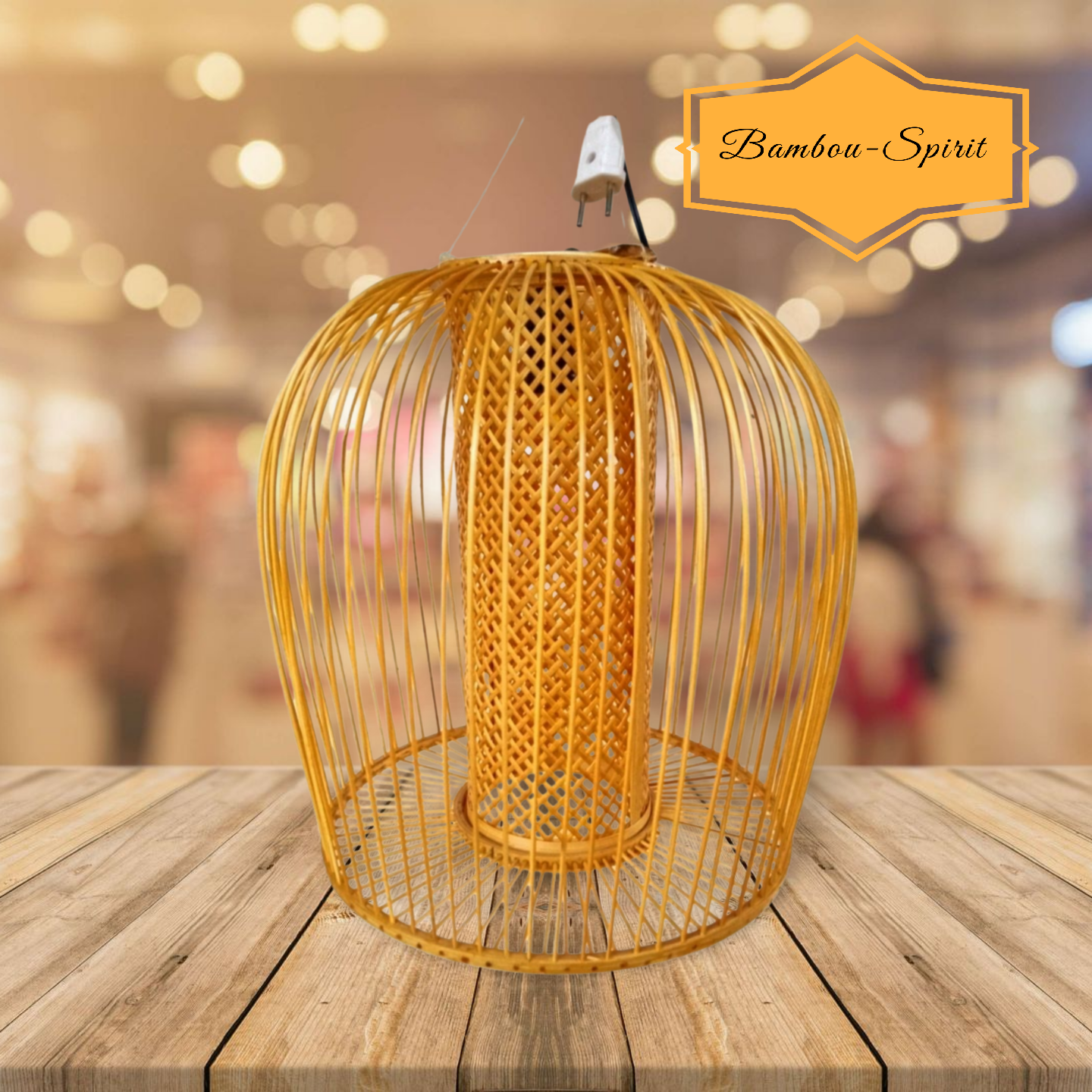 Suspension Cage Lumière - Fabriquée main au Vietnam