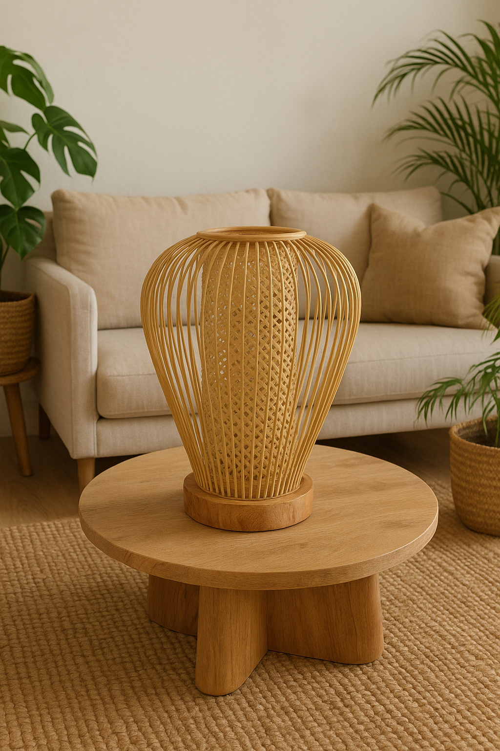 Bamboo Teardrop Lamp