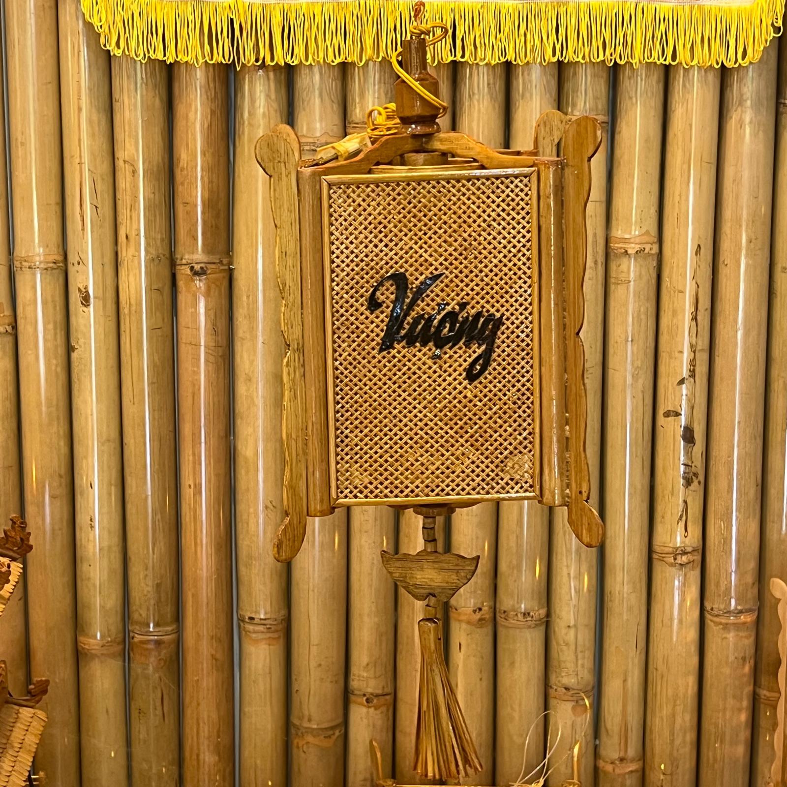 Suspension lanterne écriture - Fabriquée main au Vietnam