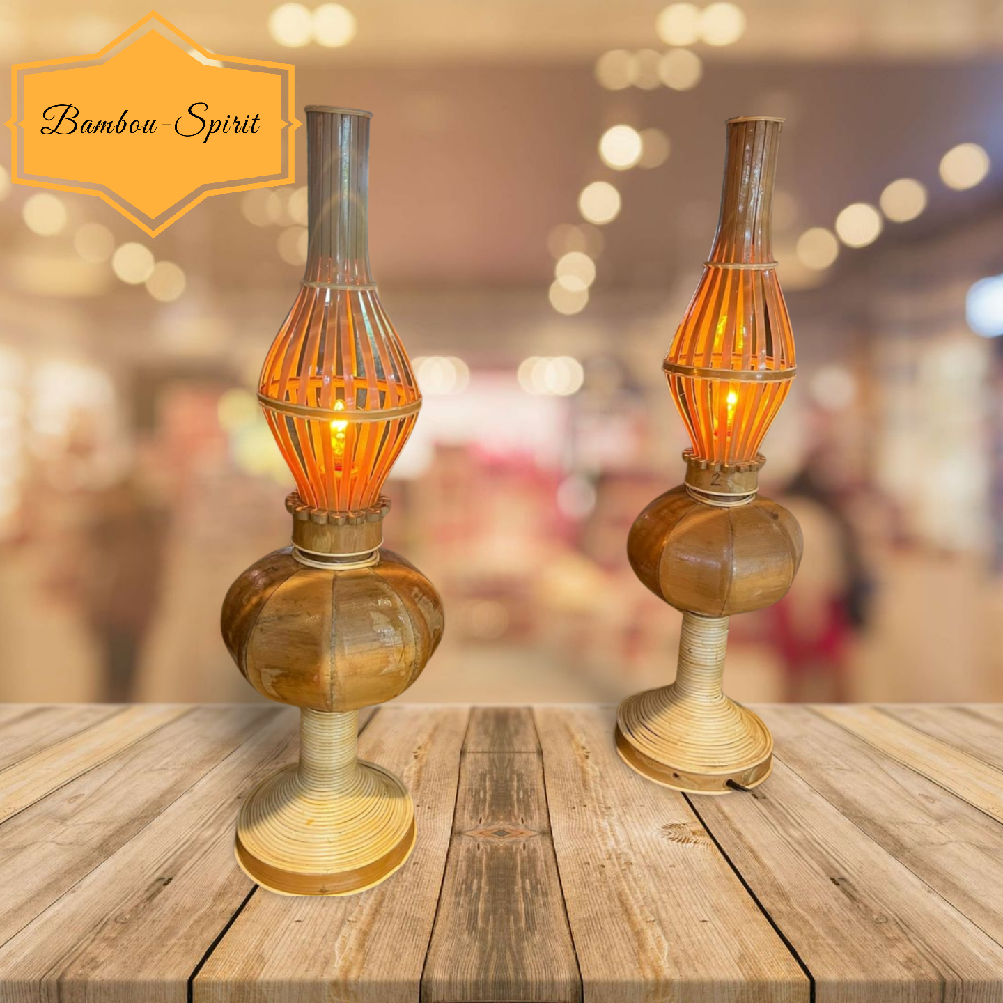 Lampes Les Jumelles Naturelles - Fabriquée main au Vietnam